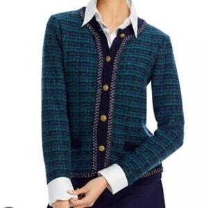 C by Bloomingdale's Cashmere Tweed Crewneck Cardigan Like new